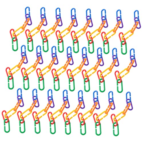 FOMIYES 500 Stück Geometrische Kettenschnalle Link Kletterkäfig Spielzeug Clips Ketten Haken Schwingen Ketten Verbinden Vogelkettenglieder Link C-Clips Haken Vögel Plastik Blöcke Kind von FOMIYES