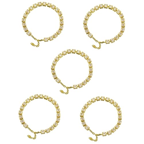 FOMIYES 5St Hundehals Halskette mit Hundekette Golddekor Halsketten Hund Goldkette Halsband Neuheit Haustierkette tragbar Zubehör Kuba schmücken Hundeleine Stahl von FOMIYES