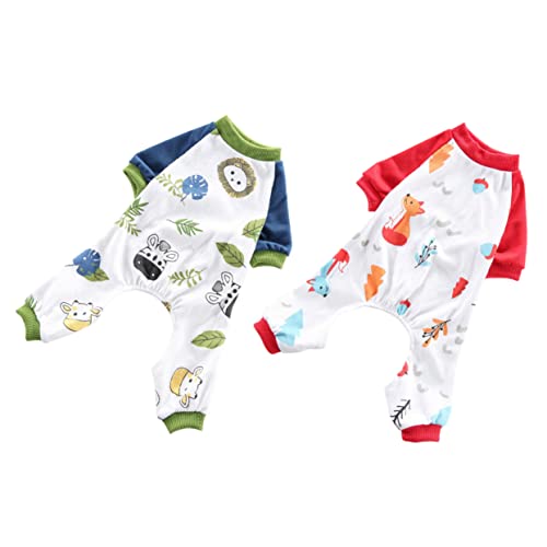 FOMIYES 3er-Sets Entzückender Haustier-Pyjama Hundekleidung Aus Baumwolle Stilvolle Bequeme Nachtwäsche Für Hunde 2 Stück X 3 von FOMIYES