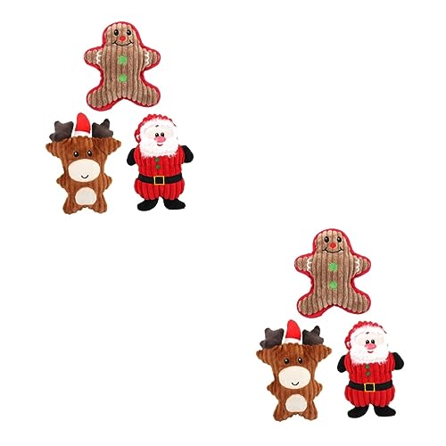 FOMIYES Hunde Weihnachtskekse 6 STK Plüschtiere Urlaub Plüsch Gefüllte Ornamente Plüsch Spielzeug Für Hundezähne Weihnachtssto Kauspielzeug Für Hunde Haustierspielzeug Weihnachten Der Hund von FOMIYES