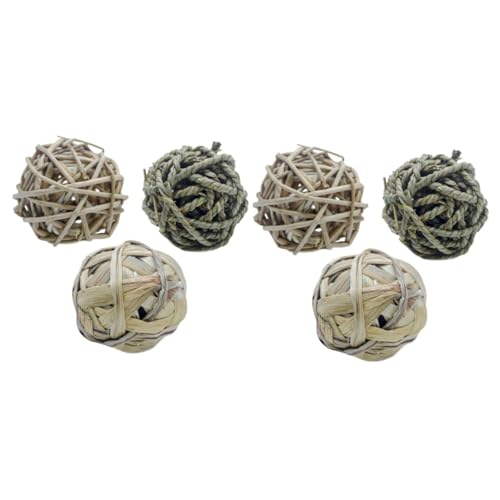 FOMIYES 2sets Woven Rattan Stroh Gesunde Molaren Kauen Spielzeug Für Guinea Schweine Hamster 3 Stücke * 2 von FOMIYES