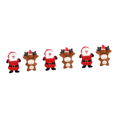 FOMIYES 6 STK Plüsch-Weihnachtsmann-Spielzeug Kratzbaum Spielzeuge Plüschtier Soundspielzeug für Hunde Spielzeug für Haustiere Perlmutt Hündchen einstellen Spielzeughund Spielzeugvogel von FOMIYES