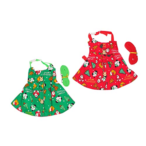 FOMIYES 6 Sätze Haustier-Weihnachtskleidung Zugseil für kleine Haustiere Laufgeschirr für Hasen Tanktops Muskelshirt dekorative Hasenweste Hasen-Zugband Drucken Gürtel von FOMIYES
