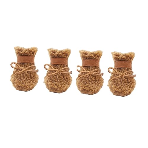 FOMIYES 2 Sets Welpen-Schneestiefel für Hunde Outdoor-Schuhe rutschfest Gemütliche Hundestiefel 4 Stück von FOMIYES