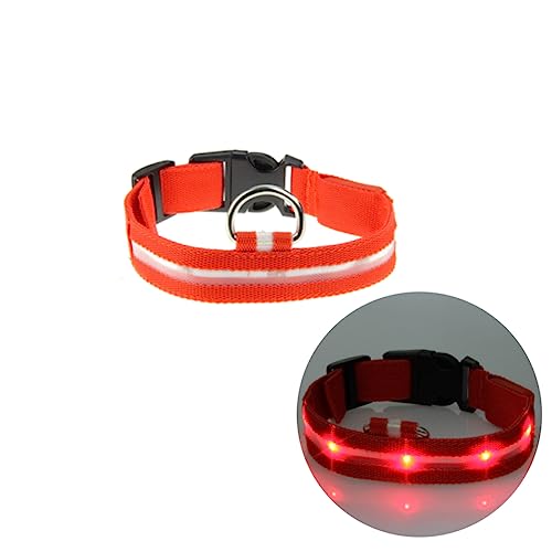 FOMIYES LED-Haustierhalsband Rundhals Gut sichtbares Haustierhalsband leuchtende blinkendes Haustierhalsband beleuchteter Kragen Blitz Siebdruck von FOMIYES