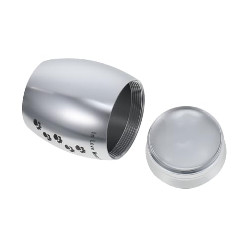 FOMIYES Edelstahl Tierurne Pfote Urne Cremation Urn für Haustierreste mit Schraubdeckel Leichter Cinerary Container für Hunde Überreste Glänzende Langlebige Aufbewahrungsbox Silberfarbig von FOMIYES