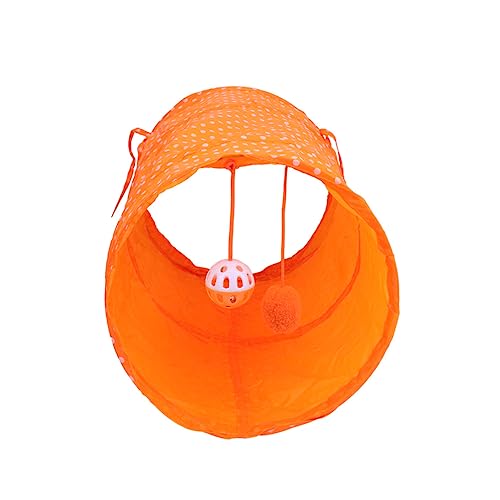 FOMIYES Faltbare Katze Tunnel Spielzeug Orange Kätzchen Spielzeug Pet Rohr Spielzeug Hängen von FOMIYES