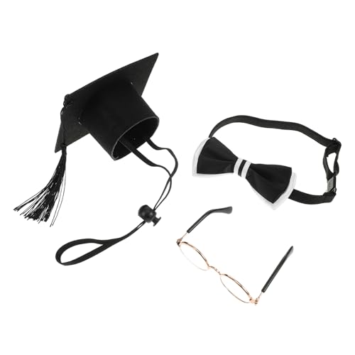 FOMIYES Graduationskostüm für Gänse Teilig mit Verstellbarem Abschlussmütze Fliege und Brille Festliche Haustierdekoration für Abschlussfeiern Geeignet für Party von FOMIYES
