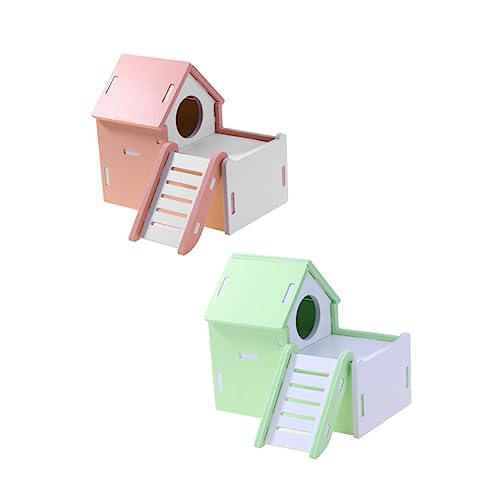 FOMIYES Naturholz Doppeldecker Hamster Versteck Leiter Zwerg Hamster -Ebene Villa Haustier Zubehör FOMIYES Naturholz Doppeldecker Hamster Versteck Leiter Zwerg Hamster -Ebene Villa Haustier Zubehör von FOMIYES