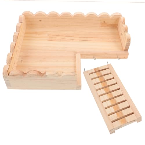 FOMIYES Hamster Holzplattform Spielzeug Zubehör Für Käfig Rattenkrabbelleiter 32x25x6,2cm Für Hamster Chinchillas Und Andere Kleintiere von FOMIYES