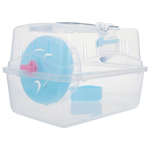 FOMIYES Hamster-Reisetrage Tragbare Käfige Rennmäuse Transparente Reise-Tragetasche Outdoor-Ferienhaus Für Hamster Rennmäuse Mäuse Meerschweinchen Kleintiere – Blau von FOMIYES