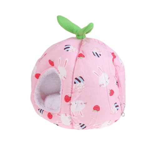 FOMIYES Tierkäfig Einstreu für Kleintiere Trostgeschenke Spielzeugräder Hamster häuschen haustierbett kleines Tierbett Hamsterkäfig warm halten Wurf Hamsterhaus Hamsternest Zubehör Rosa von FOMIYES