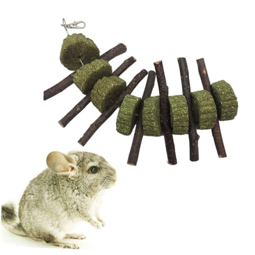 FOMIYES Kauartikel aus Kaninchenholz Hamster-Kauspielzeug Kaninchenspielzeug Spielset aus Holz Hasenspielzeug Backenzahnspielzeug Snacks für Haustiere Kätzchen Spieße beißen Bambus von FOMIYES