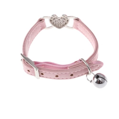 FOMIYES Elegantes Haustierhalsband Mit Strasssteinen Herz-Design Beschichtetes Hundehalsband Verstellbare Größe Zum Spazierengehen Personalisierbar Für Katzen Und Hunde von FOMIYES