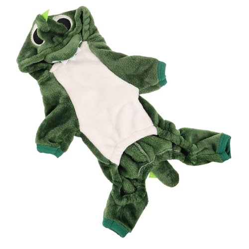 FOMIYES Haustierkleidung Hundepullover Hunde-Dino-kostüm Hunde-krokodil-kostüm Halloween-Dinosaurier-kostüm Warmer Kapuzenpullover Für Hundekleidung Verwandlungs-Outfit Korallenvlies von FOMIYES