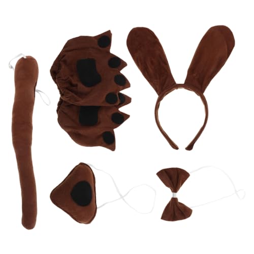 FOMIYES Hundekostüm Set mit Stirnband Fliege Nase Pfotenhandschuhen Weiche Bequeme Tierkostüm Accessoires für Halloween Karneval und Rollenspiele FOMIYES Hundekostüm Set mit Stirnband Fliege Nase Pfotenhandschuhen Weiche Bequeme Tierkostüm Accessoires für Halloween Karneval und Rollenspiele von FOMIYES