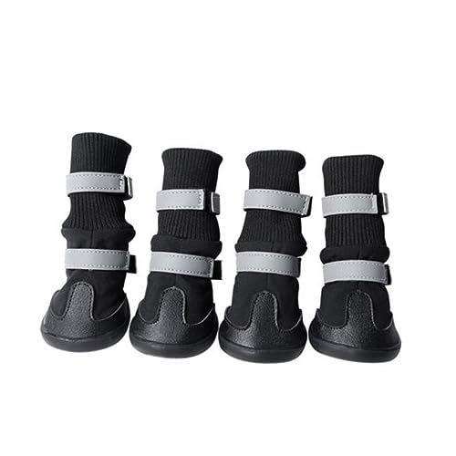 FOMIYES Hundeschutzstiefel Schnee- und Regenfest Bequem Pfotenschuhe für Hunde Größe L Schwarz von FOMIYES