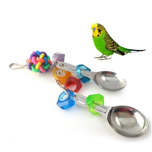 FOMIYES Hängendes Papageien-vogelspielzeug Vogelspielzeug Nymphensittich-Spielzeug Löffel Aus Edelstahl Papageien-beißspielzeug Sicher Für Papageien Sittiche Und Vögel FOMIYES Hängendes Papageien-vogelspielzeug Vogelspielzeug Nymphensittich-Spielzeug Löffel Aus Edelstahl Papageien-beißspielzeug Sicher Für Papageien Sittiche Und Vögel von FOMIYES