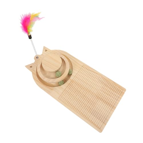FOMIYES Katzen-drehtellerbälle Aus Holz Interaktives Kratzbrett-Spielzeug für Hauskatzen FOMIYES Katzen-drehtellerbälle Aus Holz Interaktives Kratzbrett-Spielzeug für Hauskatzen von FOMIYES
