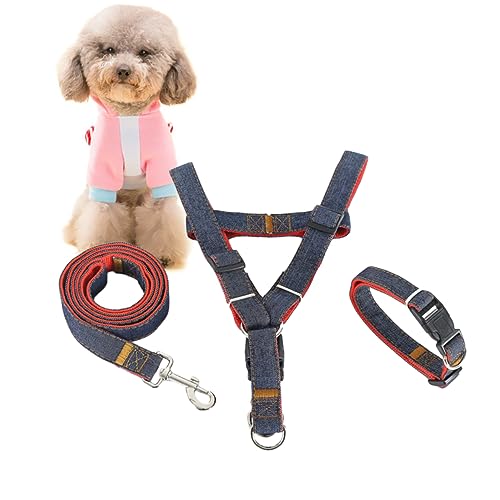 FOMIYES Dreiteiliges Set Hundehalsband Zugseil Genäht Haustierbedarf Brustgurt S von FOMIYES