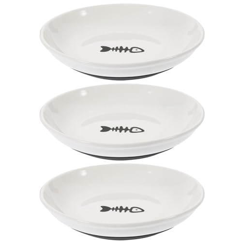 FOMIYES Keramik-Katzennäpfe-Set 3-Teilig Gesunde Keramik-Katzennäpfe für Katzen im Innenbereich Flache Breite Kätzchenteller für Futter Und Wasser rutschfeste Silikonunterseite – Stil 1 FOMIYES Keramik-Katzennäpfe-Set 3-Teilig Gesunde Keramik-Katzennäpfe für Katzen im Innenbereich Flache Breite Kätzchenteller für Futter Und Wasser rutschfeste Silikonunterseite – Stil 1 von FOMIYES