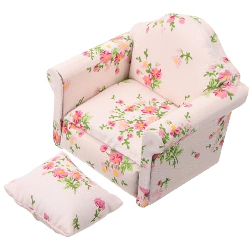 FOMIYES Mini-Sofa-Stuhl für Hamster, Kleintierbett, gemütlich, mit Kissen, kleiner Haustierstuhl, Ratten-Schlafpolster, Ruhenest für Haustierkäfig, Dekoration, Foto-Requisiten, Spielzeug, von FOMIYES