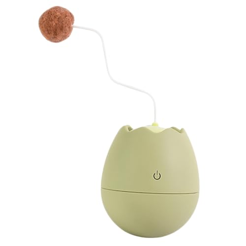 FOMIYES Elektrischer Katzenangel Mit Eierdesign Interaktives Katzenspielzeug Für Katzen Avocado Grün Batterie Teasing-Tool Jagdinstinkte von FOMIYES