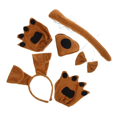 FOMIYES Teiliges Hundekostüm Set für Weichem Atmungsaktivem Material Hundeband Fliege und Pfotenhandschuhen Bequemes Vielseitiges Tierkostüm für Karneval Halloween und Cosplay Events von FOMIYES