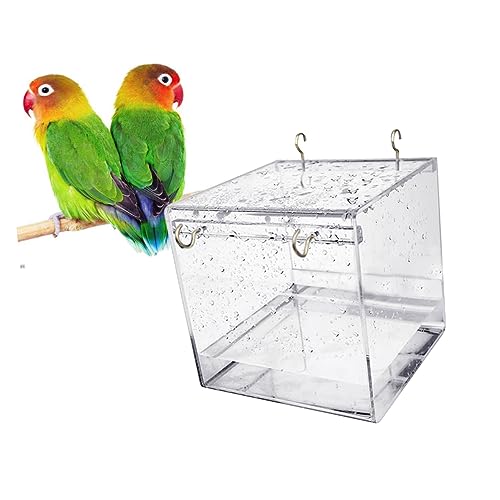 FOMIYES Großes Papageienbad Kanarienvogelbadewanne Für Käfigvögel Überdachte Vogeltränke Für Vögel Kanarienvogel-Design Kunststoff von FOMIYES
