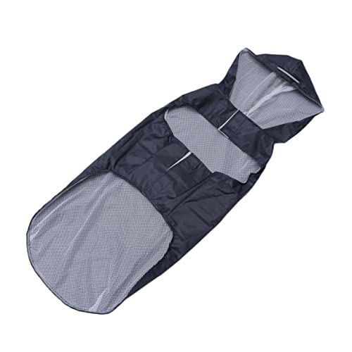 FOMIYES Reflective Hooded Hunderegenmantel Wasserdichtes Für Große Und Kleine Hunde Sicherer Schutz Bei Regen Schwarz von FOMIYES