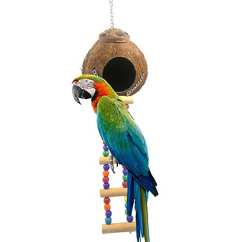 FOMIYES Papageien-nistkasten-Spielzeug Kokosnussschale Vogelspielzeug Aus Holz Für Vögel Nymphensittiche Papageien von FOMIYES