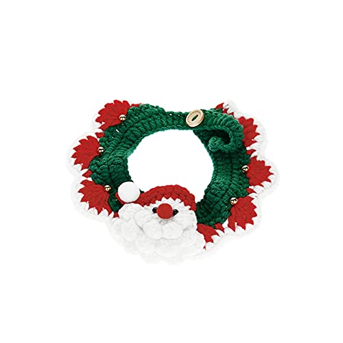 Niedliches Haustier-Halsband aus Wolle, weich, gestrickt, gemütlich, dekorativ, warm, handgefertigt, lustig, für Weihnachtsdekoration, XS von FOMUNI