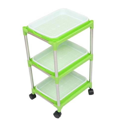 FONDOTIN 1 Satz 3 Pflanzschalen-Set sprossenbox Pflanzentray Pflanzenzuchtbox Keimset Pflanzenzuchtstation Tablett-Kit Ausbreitungsschalen Tabletts Grow Tray mit Regal Keimungs-Kit Plastik von FONDOTIN