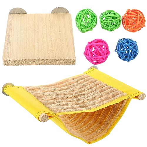 FONDOTIN Haustier Hängematte Bett Chinchilla Warme Nest Sprungbrett Für Eichhörnchen Meerschweinchen 7pcs Spielzeug Set von FONDOTIN