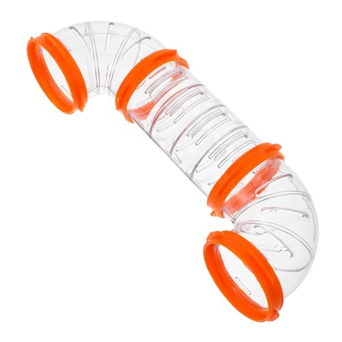 FONDOTIN 1 Satz Hamsterpfeife Hamster röhre Hamster Rohre DIY Hamster Käfig Zubehör Hamster Käfig Hamster Rohrleitung Hamsterröhren Hamsterkäfig außen Außenrohr Abs Orange von FONDOTIN