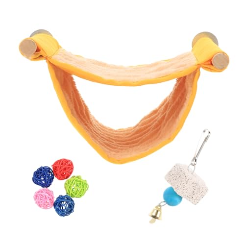 FONDOTIN Hängendes Papageienspielzeug 1 Set Vogelkäfig-Hängematte warme Schlaf-Hängematte Papageien-Spielzeug-Set bissfeste Sitzstange Haustier-Hängebett Vogelspielzeug von FONDOTIN