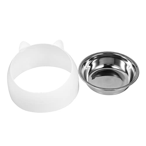 FONDOTIN Katzennapf Futternapf Für Haustiere 200 Ml Edelstahl Wasserspender – Erhöhter Futternapf Für Kätzchen Weiß FONDOTIN Katzennapf Futternapf Für Haustiere 200 Ml Edelstahl Wasserspender – Erhöhter Futternapf Für Kätzchen Weiß von FONDOTIN
