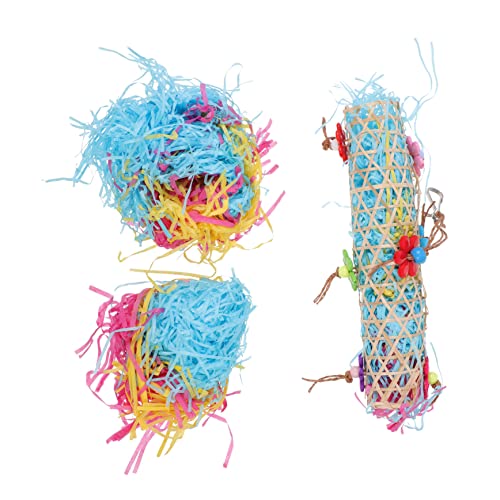 FONDOTIN Papagei-Spielzeug-Set Vogel-Kauspielzeug Naturmaterial handgefertigt für Ziervögel buntes Futtersuchspielzeug FONDOTIN Papagei-Spielzeug-Set Vogel-Kauspielzeug Naturmaterial handgefertigt für Ziervögel buntes Futtersuchspielzeug von FONDOTIN