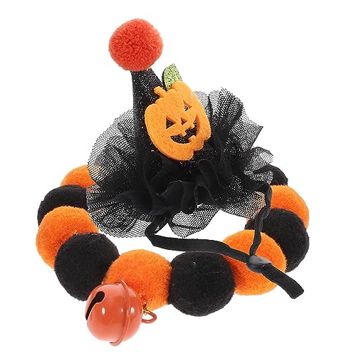 FONDOTIN 1 Satz Welpen-Zauberermütze Halloween-Hundehalsband Dekoration Welpenhalsband dekorativer Glockenkragen Katzenhalsband, Katzenmütze elastisch Halskette Haustier Zubehör Hut Plüsch von FONDOTIN