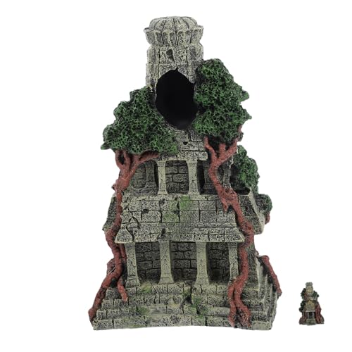 FONDOTIN 1 Stück Aquariendekoration Fischtankstein Haustier Aquarium-Skulptur-Ornament Fischverstecke Ornament Käfig Koralle Aquarium Zubehör Aquarium Dekoration Aquarium-Tempel Harzdekor von FONDOTIN