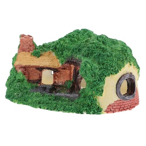 FONDOTIN 1 Stück Höhlenornament Aquarium versteck Aquarium Zubehör Reptilien Versteckhaus Terrariumreptil klein Gecko Tank schleichtiere Harz hohles Versteckhaus Landschaftsdekoration Green von FONDOTIN