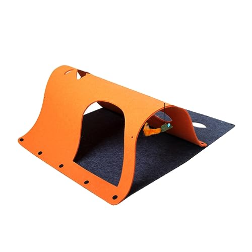 FONDOTIN Entzückende Katzenspielprodukte Filznest Katzentunnel Haustiernest Mehrere Spleißoptionen Orange von FONDOTIN