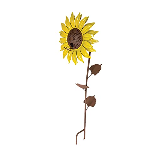 FONDOTIN 1 Stück Metall Vogelfutterspender mit Sonnenblumen Design für Balkon und Garten Robuster Outdoor Futterspender für Wildvögel Dekorative Gartenornamente von FONDOTIN