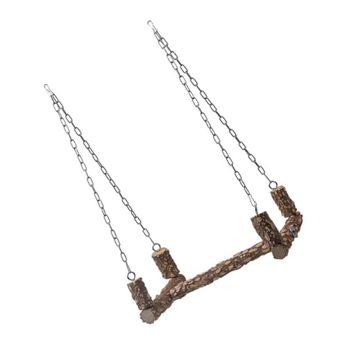 FONDOTIN Papagei-Spielplatz-schaukel Vogel-sitzstange Haustier-vogelkäfig Papagei-Spielzeug Holzgestell Vogel-sitzstangen-ständer Zufällige Farbe von FONDOTIN