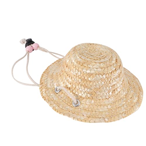 FONDOTIN 1 Stück Sonnenhut für Haustiere Sommer Haustier Strohhut Haustier-Sombrero-Hut Hallo klein Haustierstroh Party tiermütze hundefressnäpfe Haustierhut Entzückender Hut Katze Strohhut von FONDOTIN