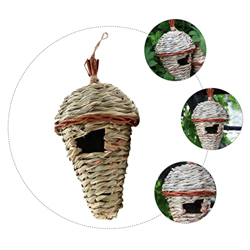 FONDOTIN Handgemachte Gras Vogel Nest Vogel Hommock Gestrickte Vogel Für Garten Yard Decor von FONDOTIN