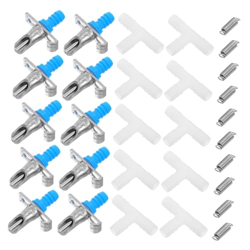 FONDOTIN 10 Sätze Teiliges Set Metall Kaninchen Tränke Wasserspender für Kleine Tiere Automatische Nippeltränke für Hasen Installieren Langlebiges Metallmaterial für Kaninchen und Nager von FONDOTIN