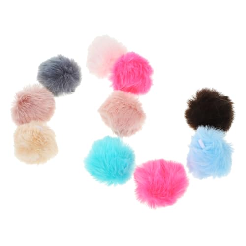 FONDOTIN 10stücke Flauschige Bälle Katzenspielzeug Leicht Für Kätzchen Pomponbälle Bastel-Pompons Katzenspielzeug-Pompons von FONDOTIN