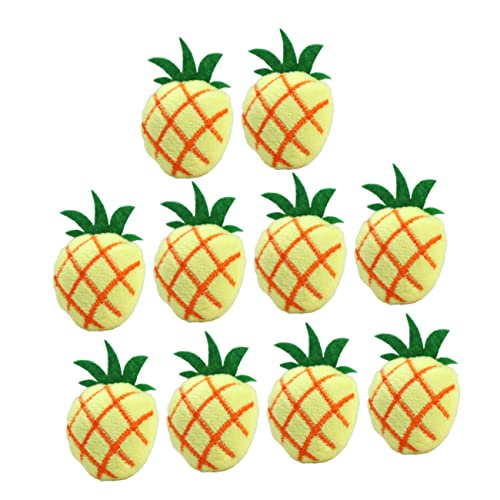 FONDOTIN 10 Stück Katzenminze Katzenfutter Ananas Katzenspulenspielzeug Katze Halloween - متة Play Katze Plüschtier Haustierpuppe Yellow von FONDOTIN