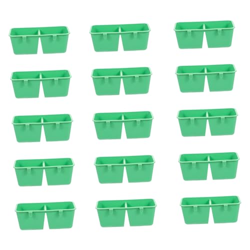 FONDOTIN 15 Stück Vogeltränke Verbundene Papageienschale Fressnäpfe Für Papageien Käfig Papageienfütterung Vogelfütterer Papageienfutter Futternapf Für Vogelfutter Green Plastik von FONDOTIN